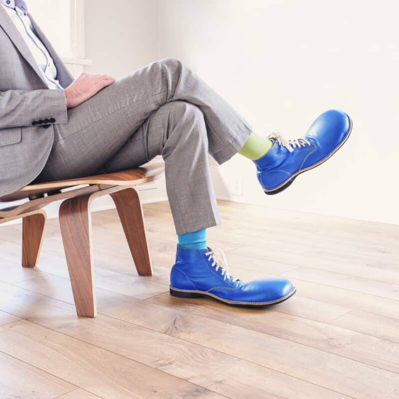 Business man wearing blue shoes