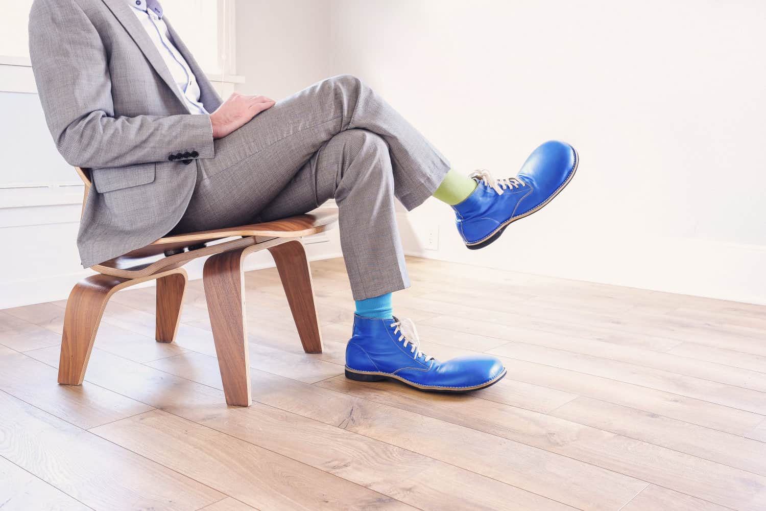 Business man wearing blue shoes